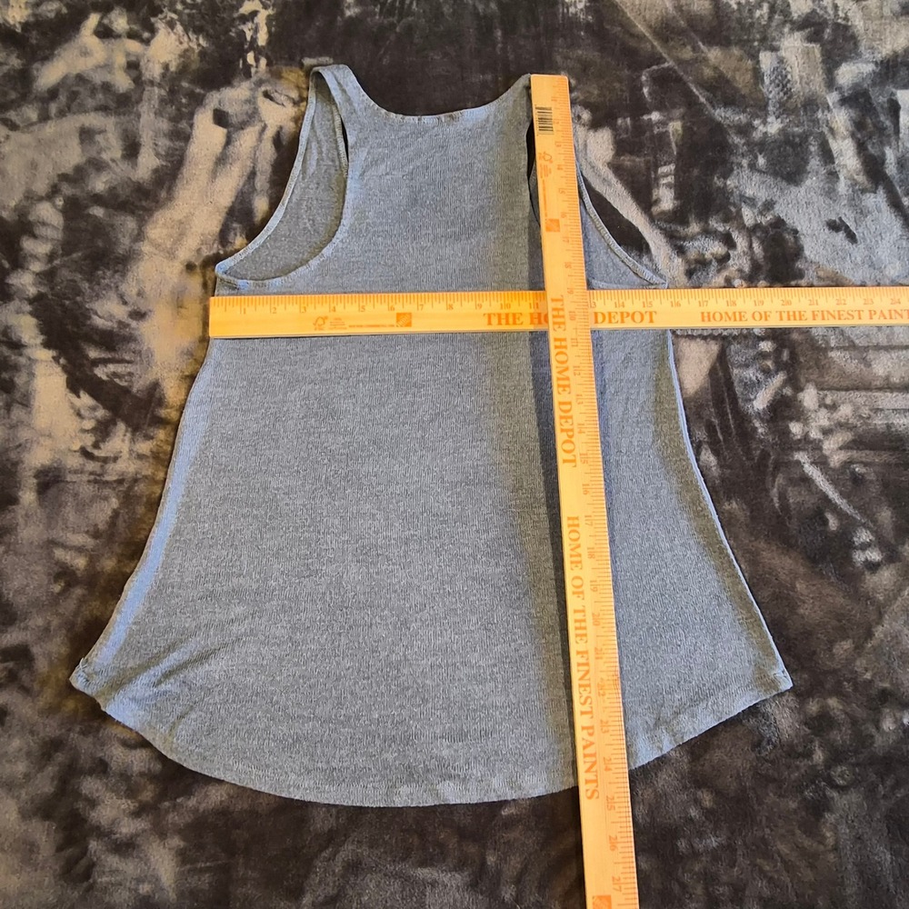 LOL‎ Vintage Take It Easy Graphic Tank Top Gray Racerback Sleeveless Small - Picture 4 of 4